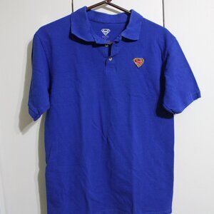 Superman Blue Polo Men's Medium